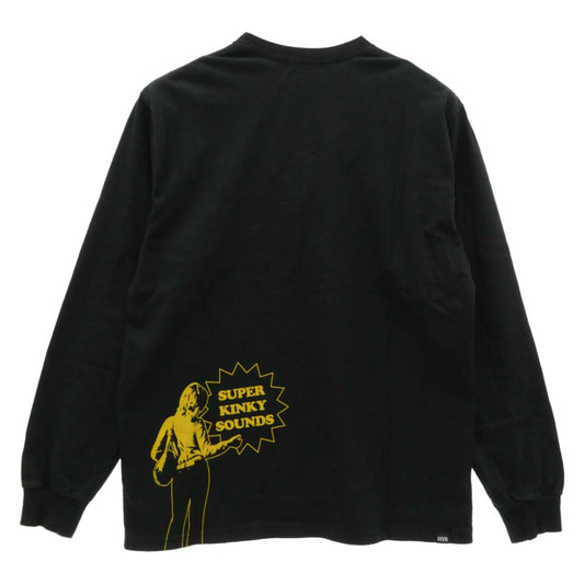 HYSTERIC GLAMOUR ヒステリックグラマー 25AW 02253CL06 SUPER KINKY SOUNDS T-shirt スーパー キンキー サウンド プリント ロンT 長袖 Tシャツ カットソー ブラック系 L【中古】