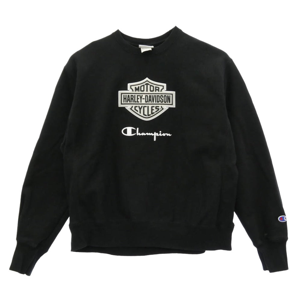 Champion チャンピオン reverse weave 単タグ復刻 リバース ウィーブ ハーレーダビッドソン ロゴ スウェット ブラック系 XL【中古】 Champion チャンピオン reverse weave 単タグ復刻 リバース ウィーブ