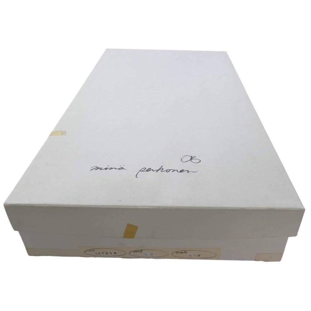 mina perhonen ミナペルホネン レザーコンビ ニット切替 ロングブーツ ブラック系 24cm【中古】