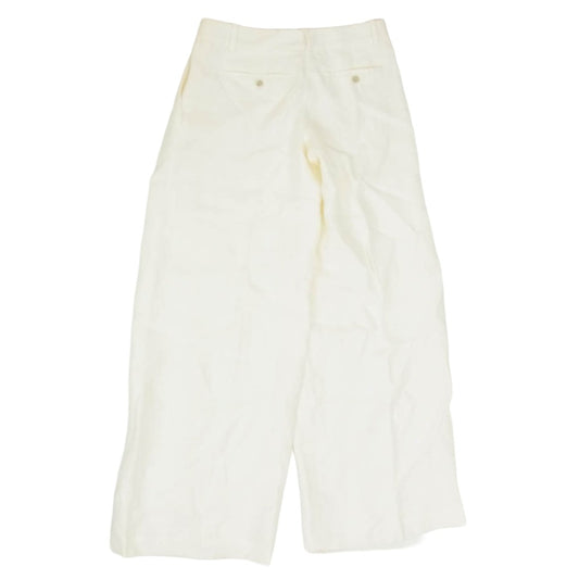 theory セオリー リネン 無地 タック ワイド パンツ ホワイト系 00【中古】