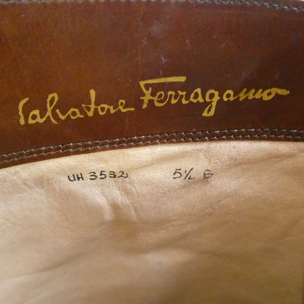 Salvatore Ferragamo サルヴァトーレフェラガモ ヒール ロングブーツ ブラウン系 5.5【中古】