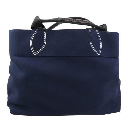 ADMJアクセソワ エーディーエムジェイ accessoires de mademoiselle アクセソワドゥマドモワゼル スパンコールロゴ キャンバス トートバッグ ネイビー系【中古】