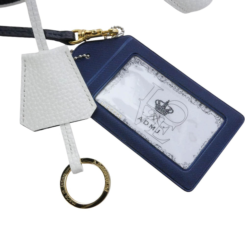ADMJアクセソワ エーディーエムジェイ accessoires de mademoiselle アクセソワドゥマドモワゼル キーリング付 オールレザー トートバッグ ホワイト系【中古】