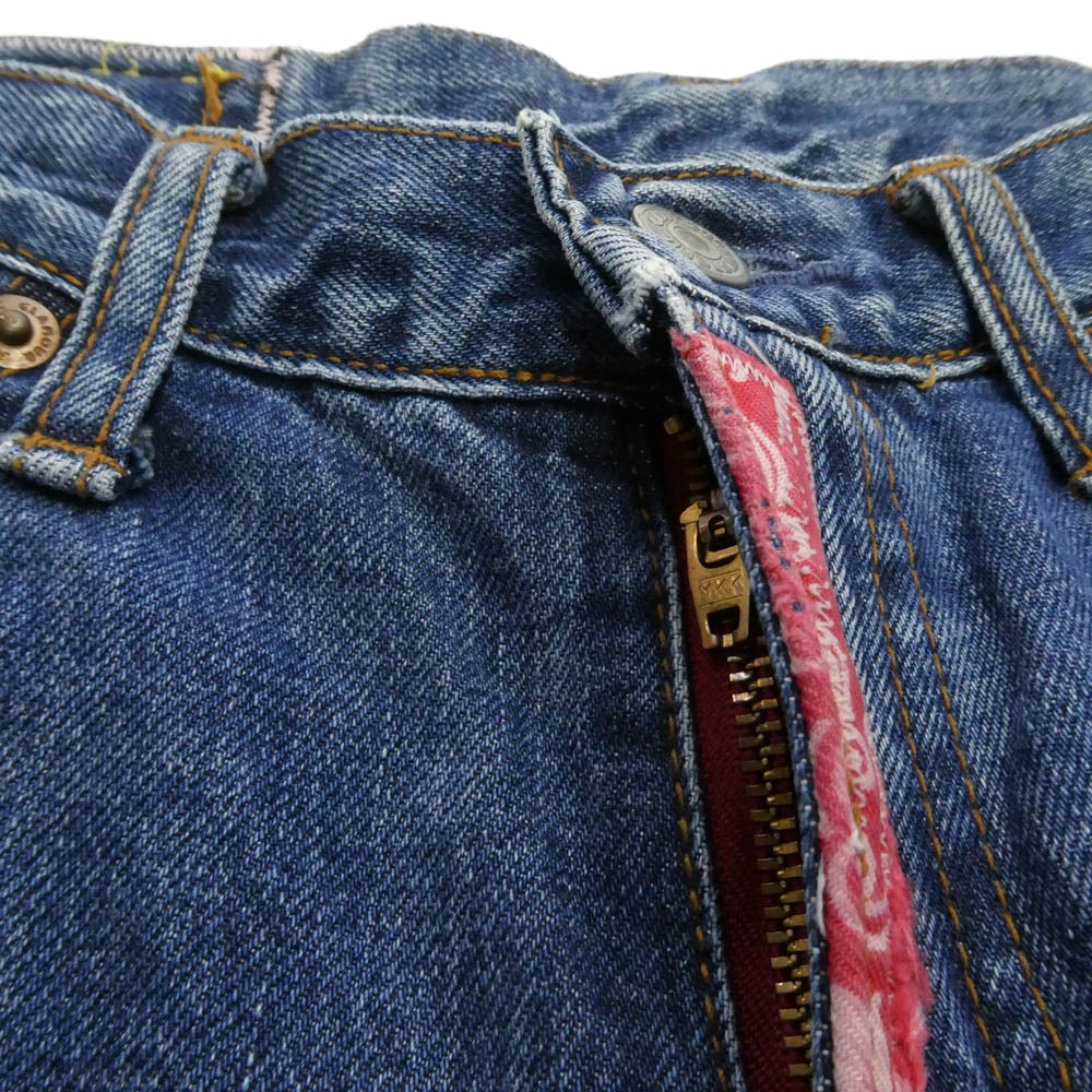 HYSTERIC GLAMOUR ヒステリックグラマー 2AP-3202 Hysteric JEANS ヒステリックジーンズ パッチワーク フレア ジーンズ デニムパンツ インディゴブルー系 マルチカラー系 S【中古】