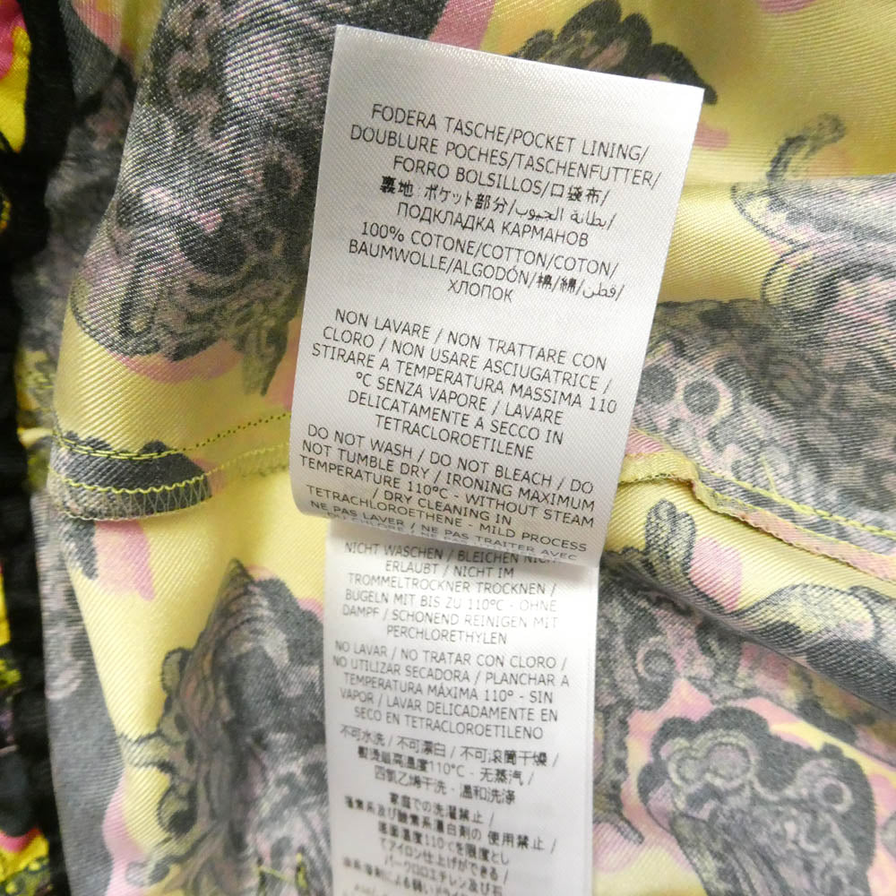 Stella McCartney ステラマッカートニー 23 OLD BOND ST. LONDON シルク 総柄グラフィック ショーツ ハーフパンツ イエロー系 M【美品】【中古】