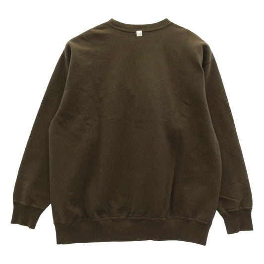 STANDARD CALIFORNIA スタンダードカリフォルニア 前Vガゼット クルーネック プルオーバー スウェット ブラウン系 L【美品】【中古】