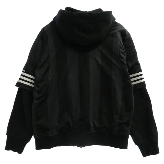 Alexander Wang アレキサンダーワン 19SS × Adidas Wangbody hood レイヤード ジップアップ パーカー フーディー ブラック系 XS【中古】