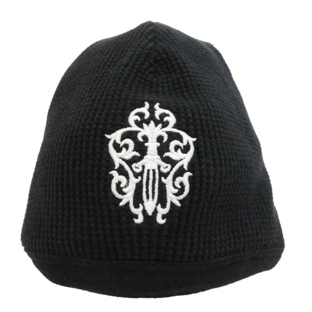 CHROME HEARTS クロムハーツ（原本無） VINE DAGGER THERMAL BEANIE ヴァインダガー 刺繍 ビーニー ニット帽 ブラック系【中古】 CHROME HEARTS クロムハーツ（原本無） VINE DAGGER THERMAL BEANIE