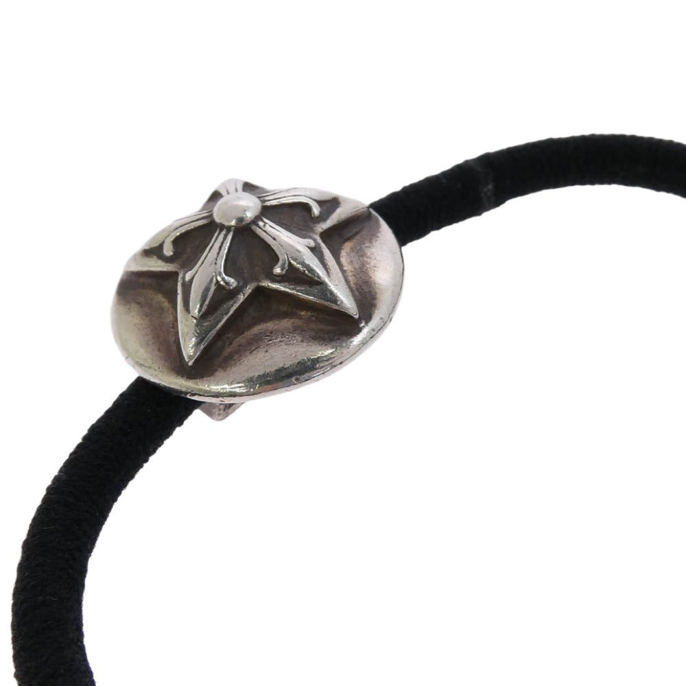 CHROME HEARTS クロムハーツ(原本無) HAIRBAND スターボタン ヘアゴム コンチョ ブラック系 シルバー系【中古】
