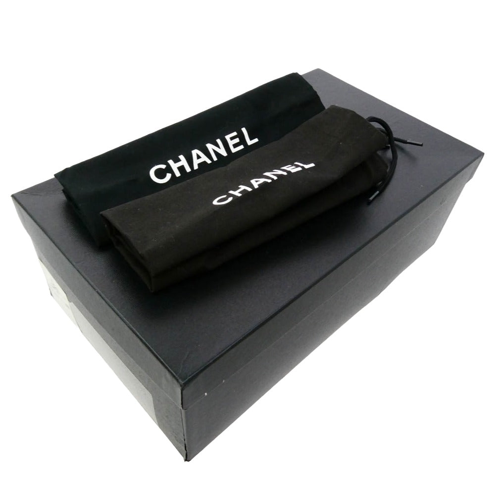 CHANEL シャネル ココマーク レースアップ スエード スニーカー ブラック系 39【中古】