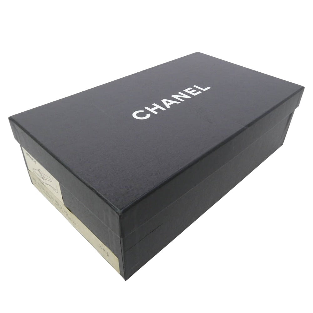 CHANEL シャネル ロゴ スエード ローファー ダークブラウン系 38.5【中古】