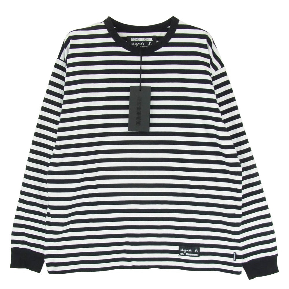 NEIGHBORHOOD ネイバーフッド 25AW EDK3JF02 agnes b. アニエスベー BODER CREWNECK LS ボーダー クルーネック 長袖 Tシャツ カットソー ブラック系 L【中古】 NEIGHBORHOOD ネイバーフッド 25AW EDK3JF02 agnes b. アニエスベー