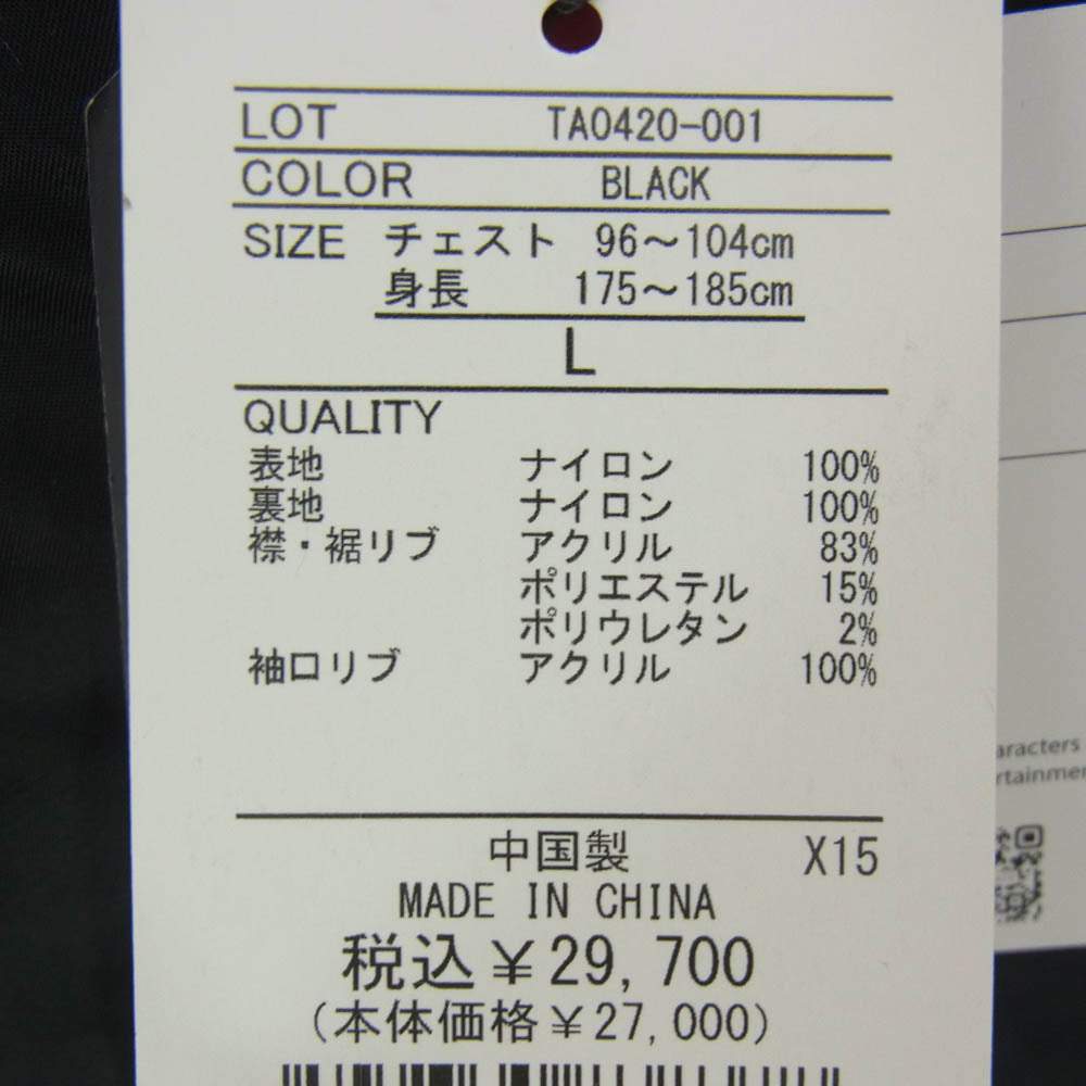 ALPHA アルファ TA0420-001 × LOONEY TUNES MA-1 フライト ジャケット ブラック系 L【新古品】【未使用】【中古】