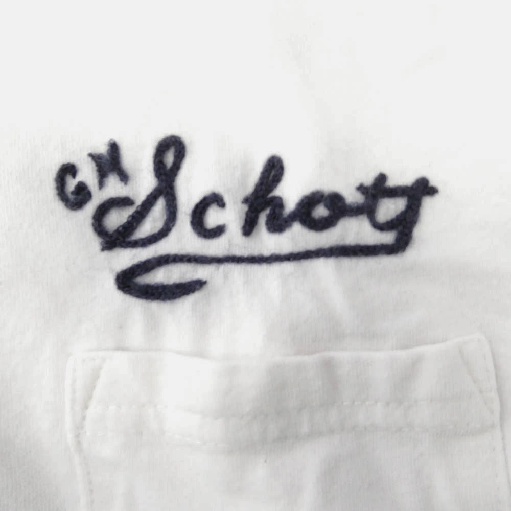 schott ショット × GLADHAND&co グラッドハンド ロゴ刺繍 バックプリント 半袖 Tシャツ ホワイト系 M【中古】