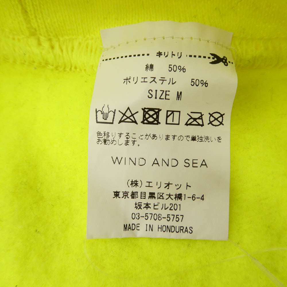 WIND AND SEA ウィンダンシー 19AW WDS-CS-179 ロゴ バックプリント プルオーバー パーカー フーディー ライトグリーン系 M【中古】