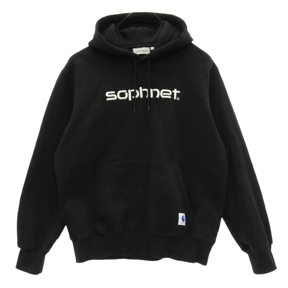 SOPHNET. ソフネット × CARHARTT HOODED SWEAT SHIRT カーハート フーデッド スウェットシャツ プルオーバー パーカー フーディー ブラック系 M【中古】 SOPHNET. ソフネット Carhartt カーハート × CARHARTT HOODED SWEAT