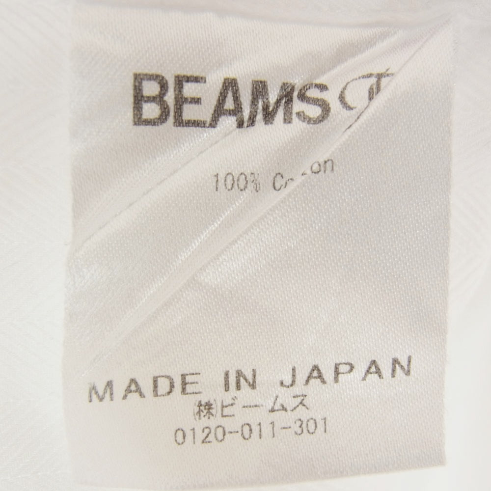 BEAMS ビームス 21-11-2552-183 ビームスF ヘリンボーン織り 長袖 シャツ ホワイト系 15 1/2【中古】