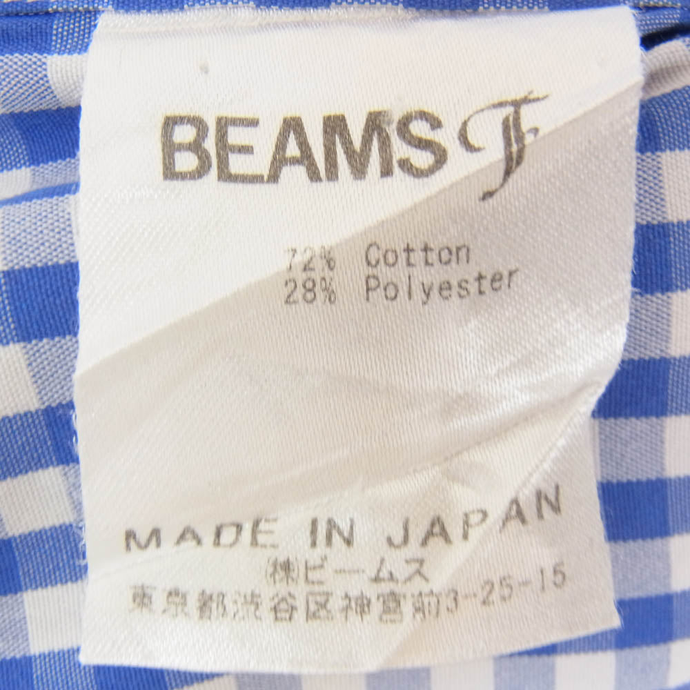 BEAMS ビームス ビームスF ギンガムチェック 半袖 シャツ ブルー系 L【中古】