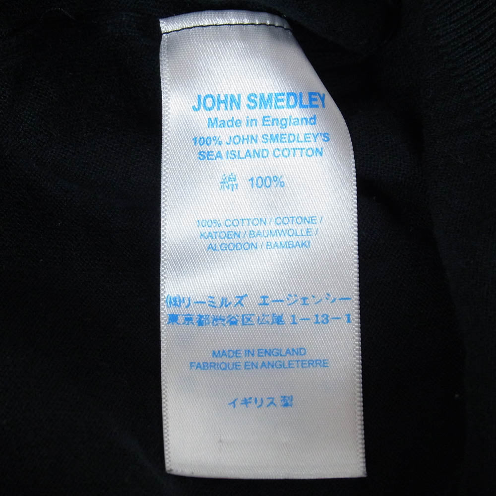 JOHN SMEDLEY ジョンスメドレー 英国製 シーアイランドコットン スキッパー 半袖 ニット ポロシャツ ブラック系 表記無し【中古】