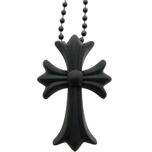 CHROME HEARTS クロムハーツ(原本無) RUBBER CH CRS ラバー CHクロス シリコン ネックレス ブラック系【中古】