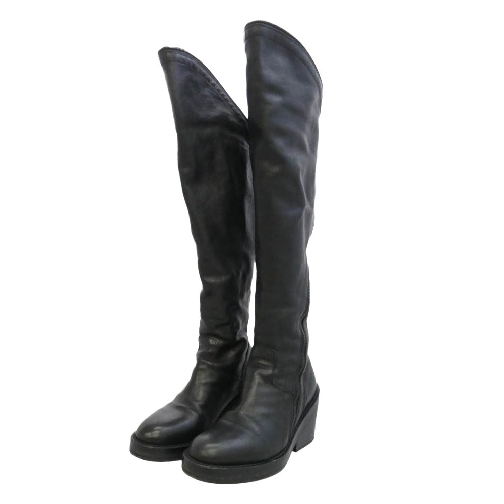 ANN DEMEULEMEESTER アンドゥムルメステール レザー スパイラルジップ