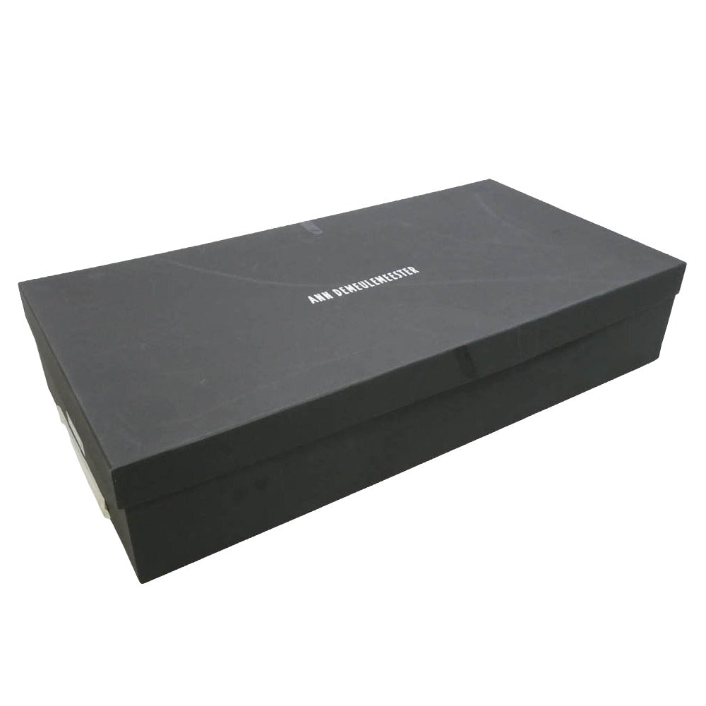 ANN DEMEULEMEESTER アンドゥムルメステール レザー スパイラルジップ ニーハイ ロング ブーツ ブラック系 35【中古】