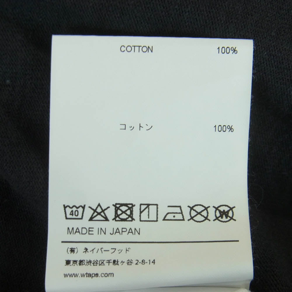 WTAPS ダブルタップス 23SS 232ATDT-CSM06 AII01 LS COTTON 胸ロゴ 刺繍 ワンポイント 長袖 カットソー Tシャツ ダークグレー系 黒に近いダークグレー系 02【中古】