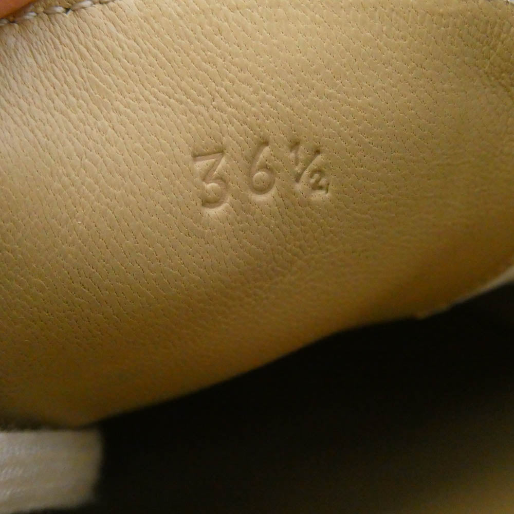 HERMES エルメス レザー ローカットスニーカー ホワイト系 36.5【中古】