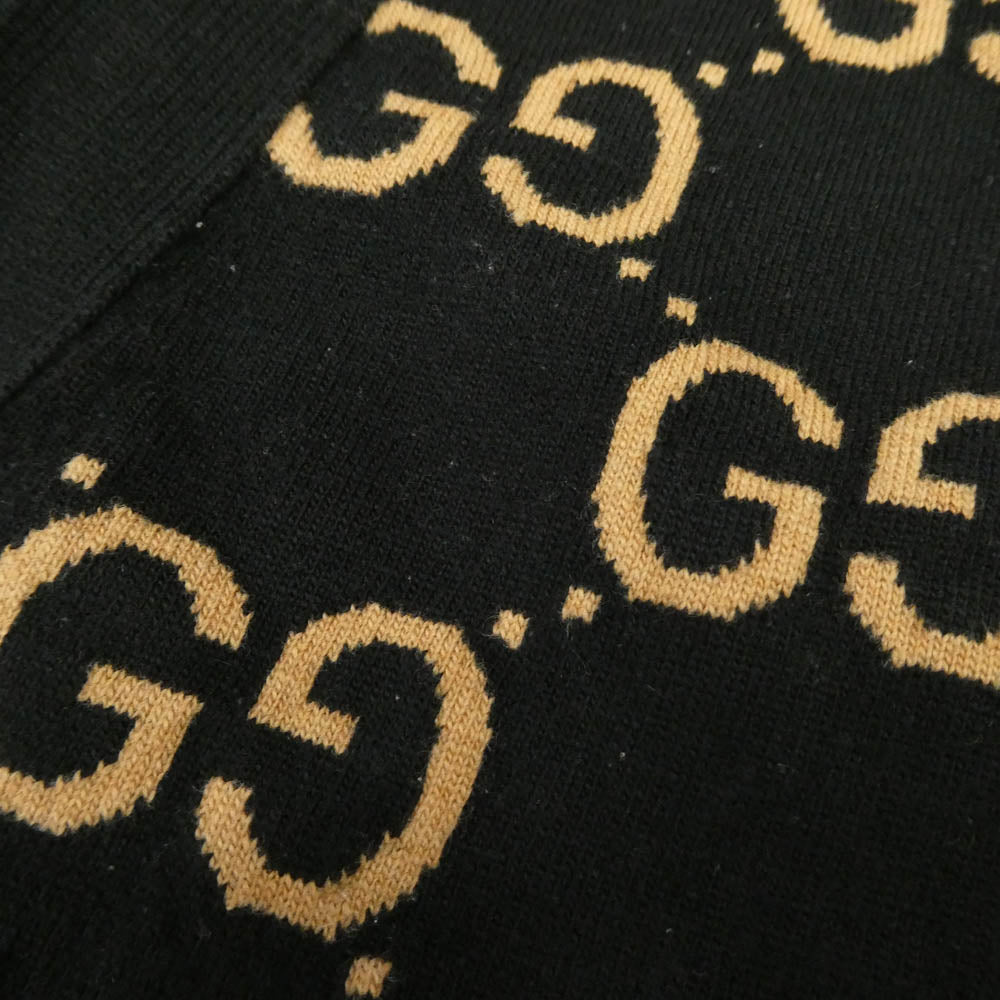 GUCCI グッチ 694758 XKCC5 GGパターン ウール ジャガード カーディガン ブラック系 S【中古】