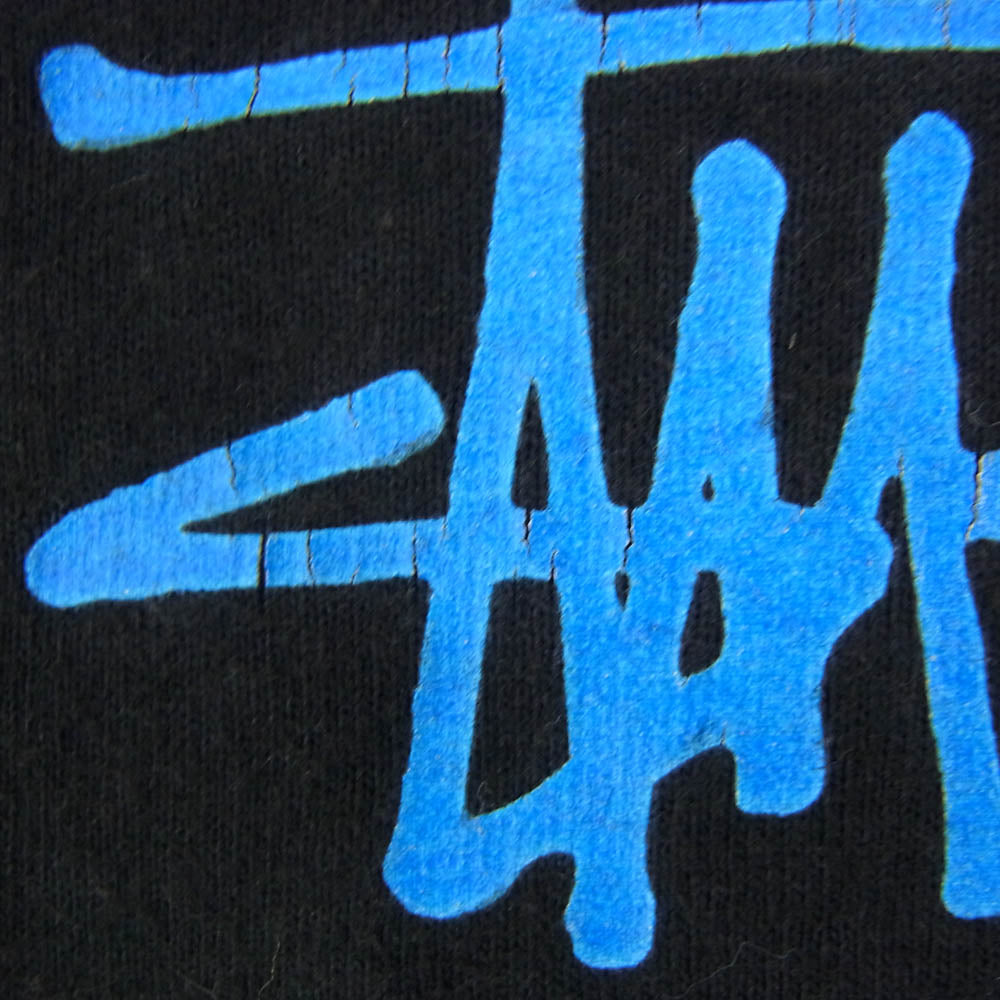 STUSSY ステューシー 00s 復刻 25周年 SPRING 1995 WORK STREET プリント Tシャツ 半袖カットソー ブラック系 L【中古】
