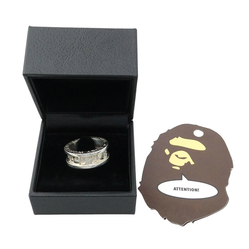 A BATHING APE アベイシングエイプ 24SS 1K30182002 BAPE LOGO RING ロゴデザイン SILVER 925 リング シルバー系 21.5号【中古】