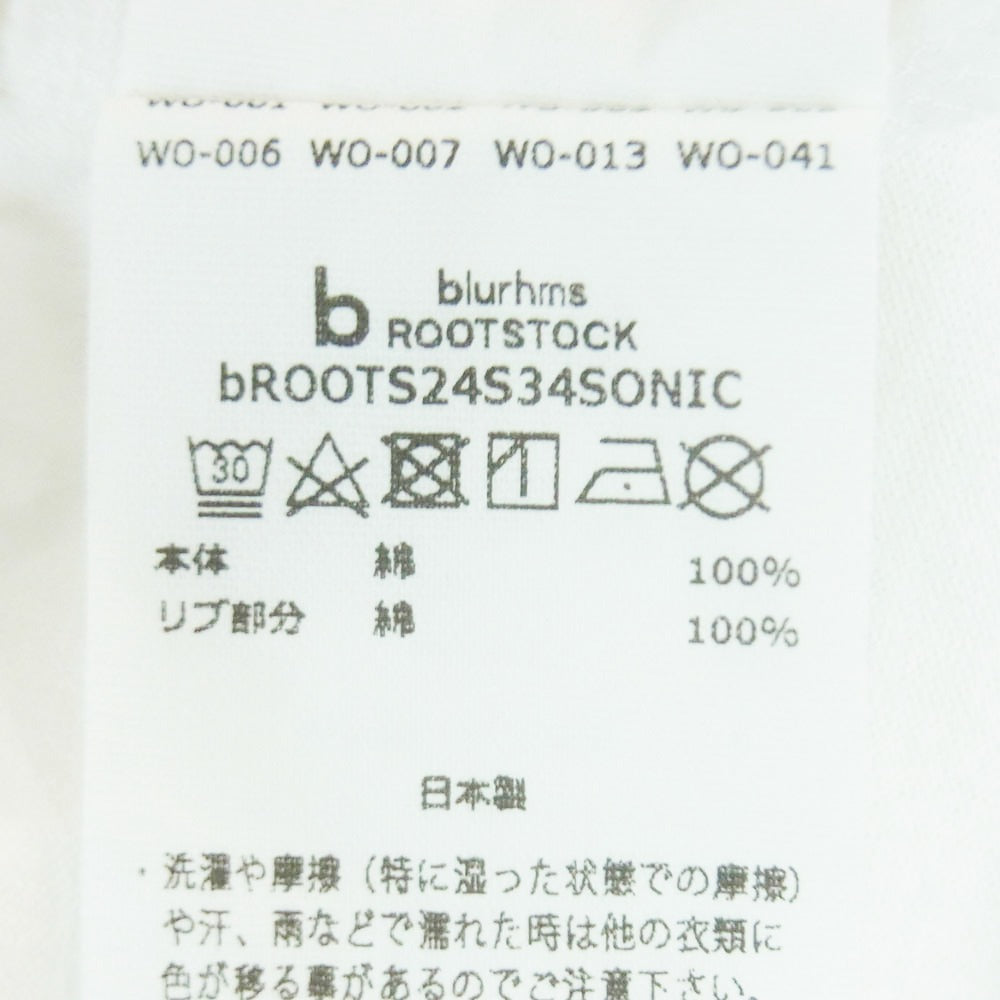 blurhms ROOTSTOCK ブラームスルーツストック bROOTS24S34SONIC SONIC YOUTH ソニックユース プリント 半袖 Tシャツ カットソー ホワイト系 3【中古】