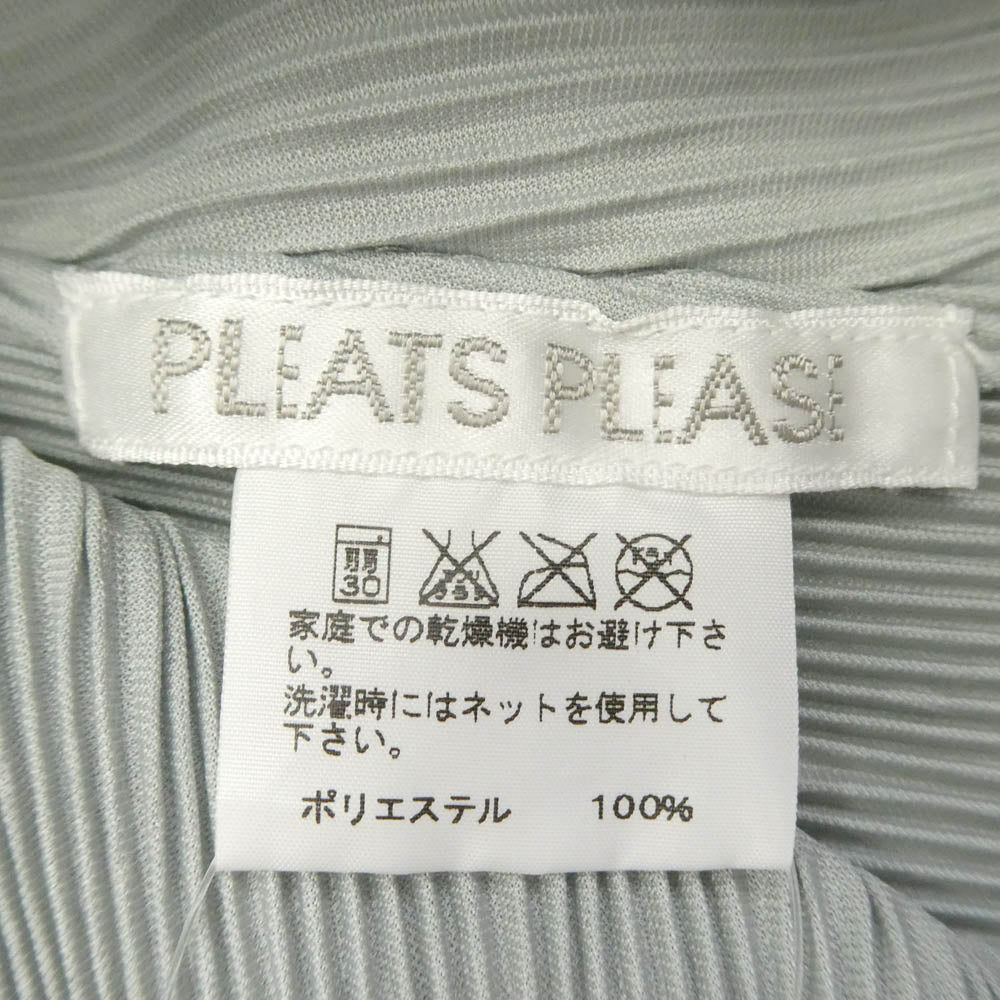 PLEATS PLEASE プリーツプリーズ イッセイミヤケ PP13-FT264 プリーツ加工 細プリーツ ボトルネック スキッパー ノースリーブ カットソー ライトグリーン系 FREE【中古】