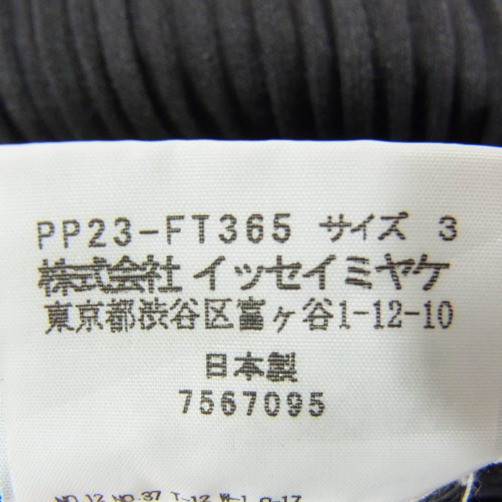 PLEATS PLEASE プリーツプリーズ イッセイミヤケ PP23-FT365 プリーツ加工 ハイネック ドルマンスリーブ 七分袖 チュニック トップス ブラック系 3【中古】