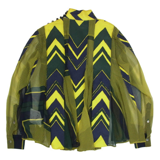 Sacai サカイ 15-02317 再構築 シフォン プルオーバー ブラウス 総柄 マルチカラー系 1【中古】