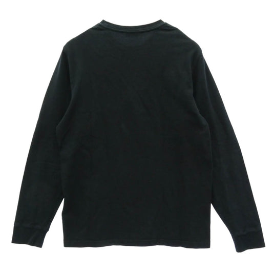 MONCLER モンクレール H20918D00005 LS TSHIRT ロングスリーブ クルーネック ロゴワッペン 長袖 Tシャツ カットソー ブラック ブラック系 M【中古】