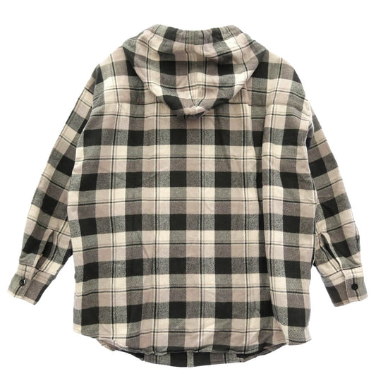 N.HOOLYWOOD エヌハリウッド 21AW 1212-SH51-042 HOODED SHIRT フード付きネルチェックシャツ パーカー ベージュ系 ブラック系 38【中古】