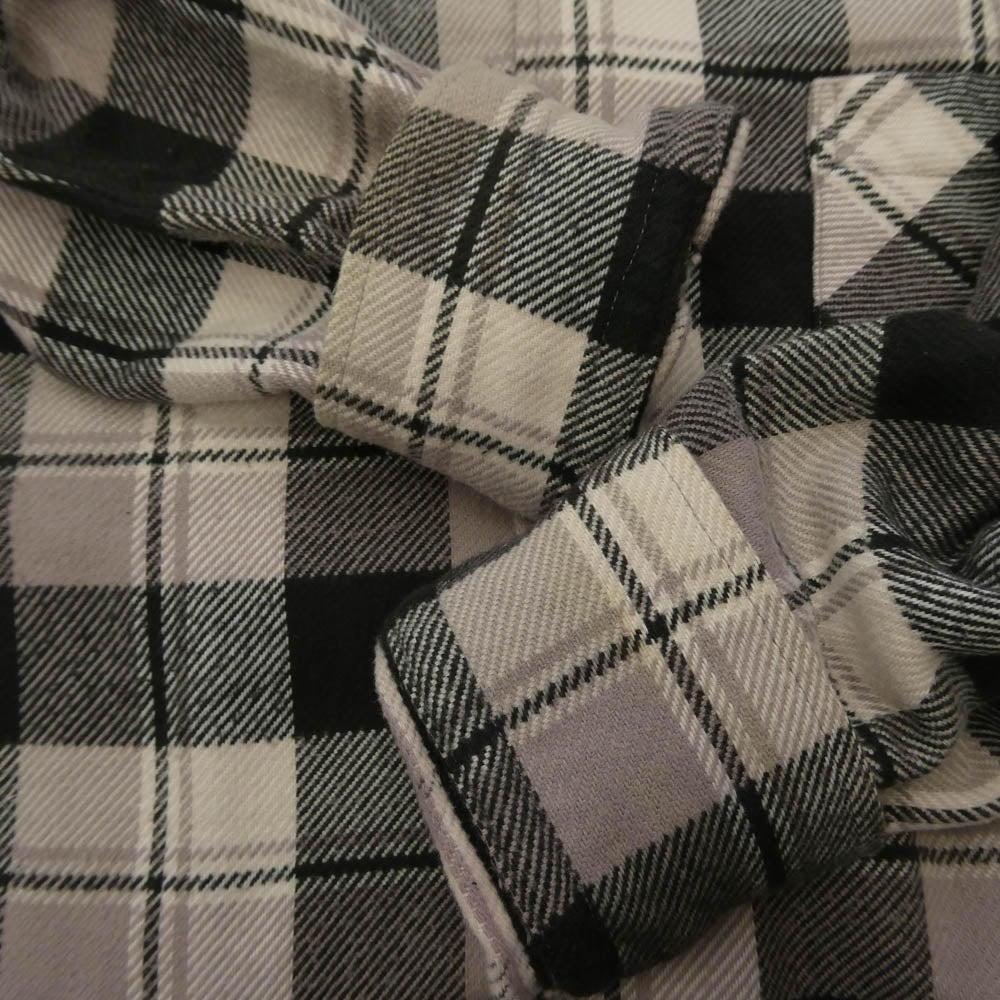 N.HOOLYWOOD エヌハリウッド 21AW 1212-SH51-042 HOODED SHIRT フード付きネルチェックシャツ パーカー ベージュ系 ブラック系 38【中古】