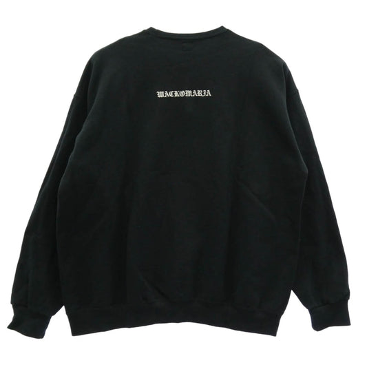 WACKO MARIA ワコマリア THE DARK KNIGHT TRILOGY SWEAT SHIRT(TYPE-8) ダークナイト プリント クルーネック スウェット トレーナー ブラック系 XXL【中古】
