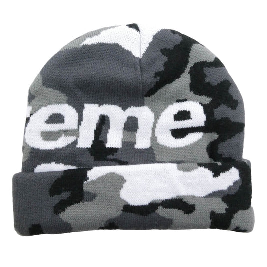 Supreme シュプリーム 25AW Camo Big Logo Beanie Snow Camo カモビッグロゴ ビーニー スノーカモ ニット帽 グレー系【中古】