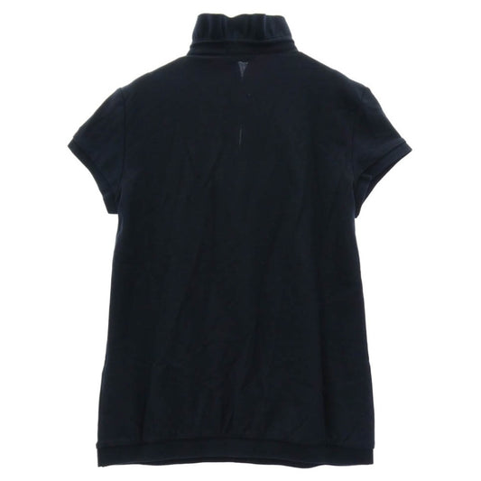 MONCLER モンクレール MAGLIA POLO MANICA CORTA ロゴ 半袖 スタンドカラー スキッパー ポロシャツ ネイビー系 S【中古】