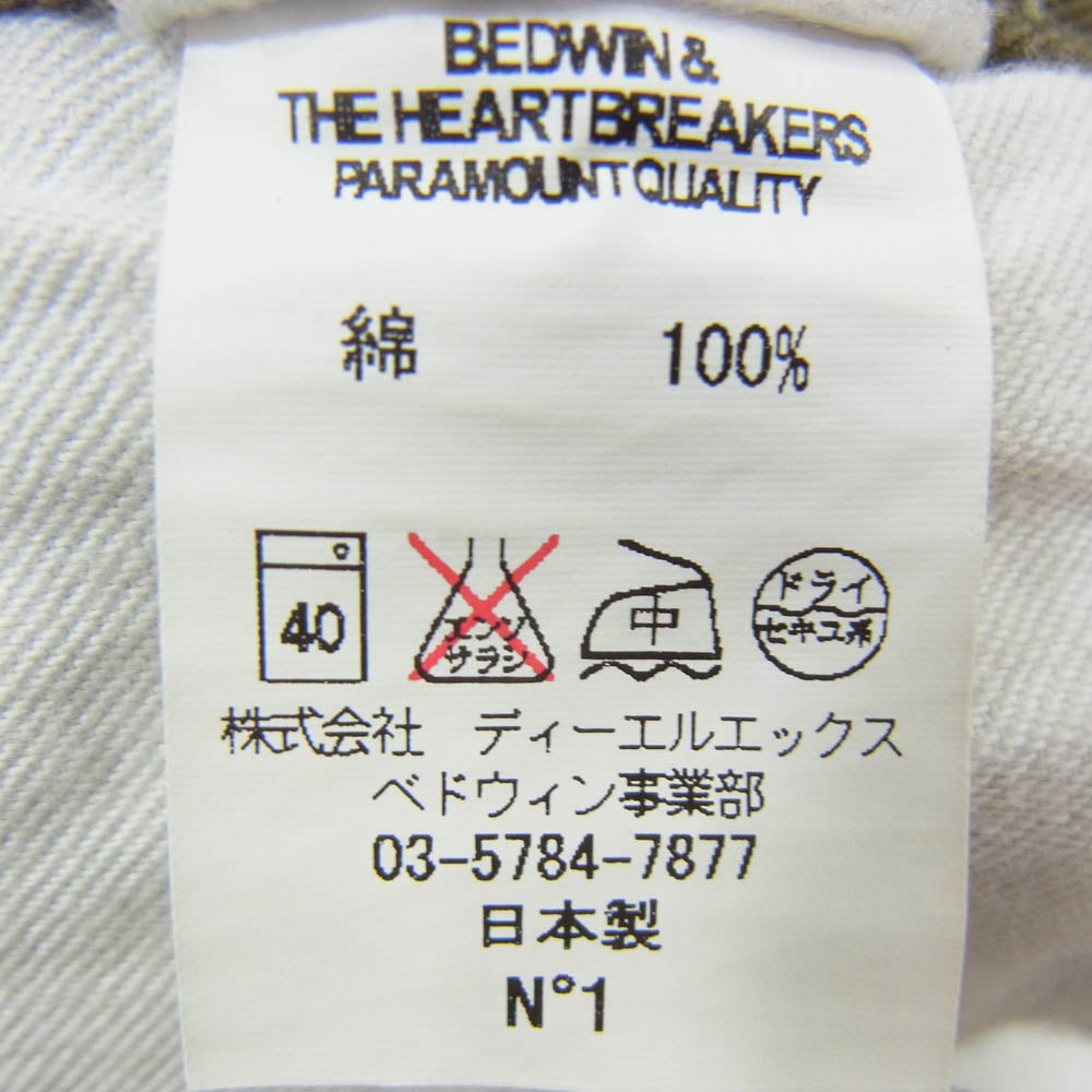 BEDWIN & THE HEARTBREAKERS ベドウィンアンドザハートブレイカーズ 10L STRIGHT FIT PANTS ワークパンツ チノパン カーキ系 1【中古】