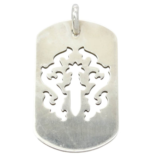 CHROME HEARTS クロムハーツ(原本無) D TAG LRG DAGGER ダガーカットアウトドッグタグ ラージ ペンダント トップ シルバー系【中古】