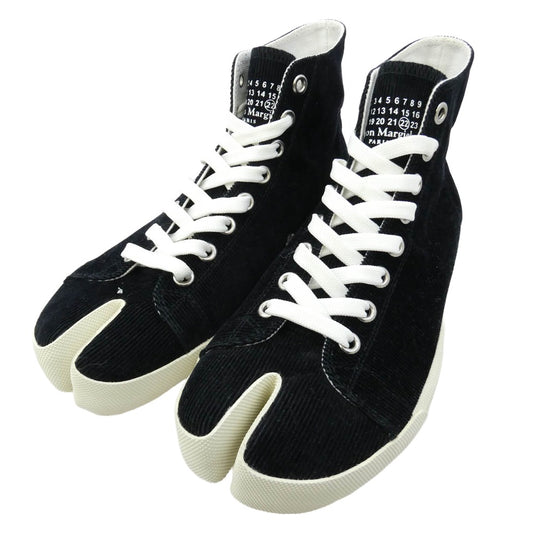 MAISON MARGIELA メゾンマルジェラ S58WS0111 Tabi High 足袋 タビ コーデュロイ ハイカット スニーカー ブラック系 39【中古】