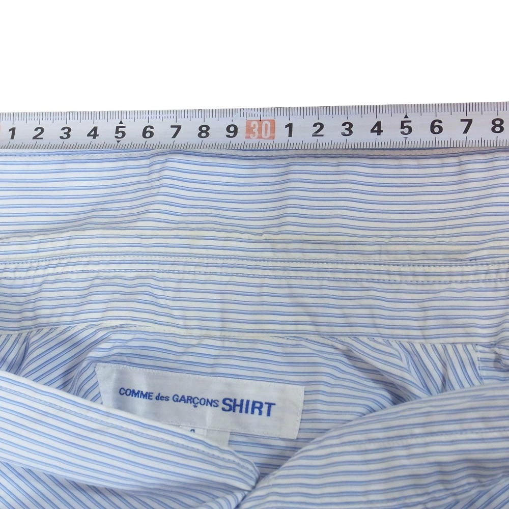 COMME des GARCONS コムデギャルソン S23063 SHIRT シャツ ストライプ シャツ ポンチョ ライトブルー系【中古】