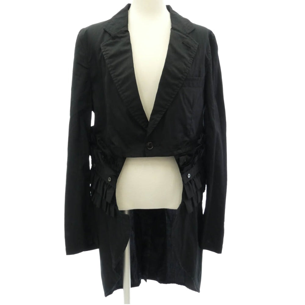 COMME des GARCONS HOMME PLUS コムデギャルソンオムプリュス 20ss PE-J075 フリル切替 燕尾 ジャケット ブラック系 M【中古】 COMME des GARCONS HOMME PLUS コムデギャルソンオムプリュス 20ss PE