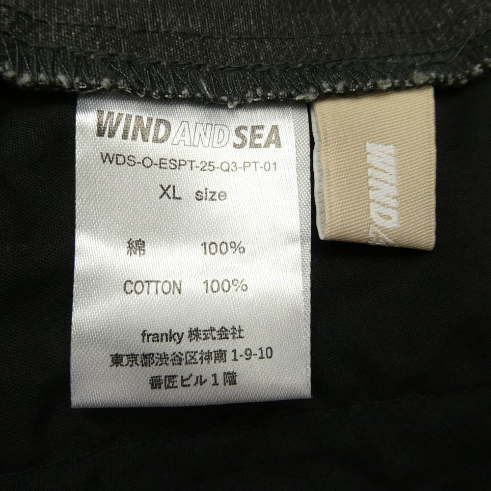 WIND AND SEA ウィンダンシー WDS-O-ESPT-25-Q3-PT-01 ESS SEA SHORTS エッセンシャルシー ショーツ コットン ショートパンツ ブラック系 XL【中古】