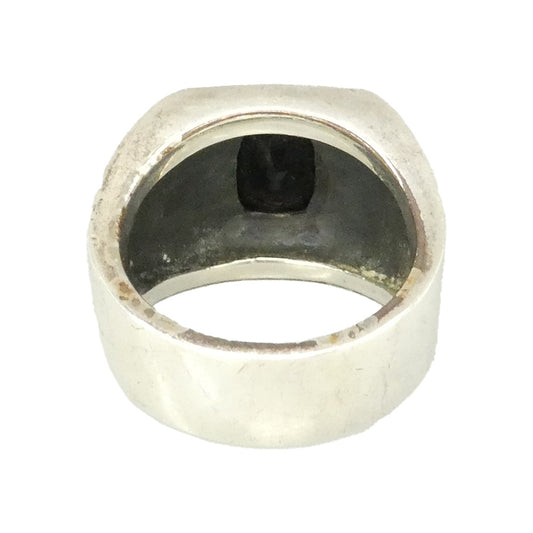 Justin Davis ジャスティンデイビス SRF110 MARSHAL Ring マーシャルリング オニキス クラウン クロス ロゴ リング 約18.5号【中古】