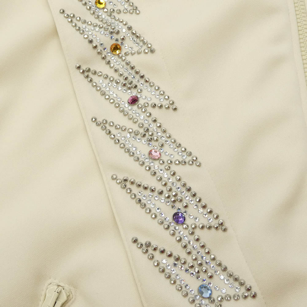 CELINE セリーヌ 23SS 2Y73A121O.01XD Embellished Jersey Track Jacket ジャージ トラックジャケット スタッズ ビジュー ブルゾン オフホワイト系 M【美品】【中古】