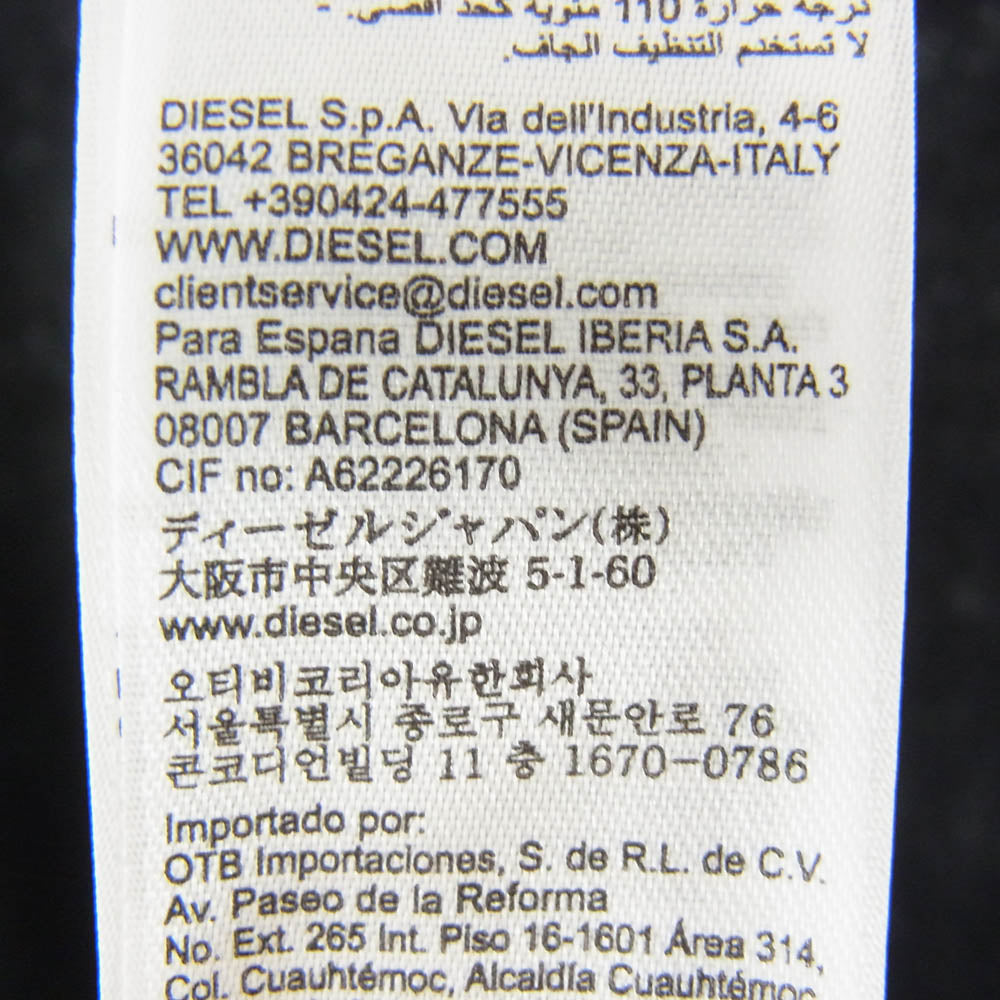 DIESEL ディーゼル A18127 K-LORENZO-SS Reverse Print Short Sleeve Polo Jumper プリント 半袖 ポロシャツ ブラック系 L【美品】【中古】